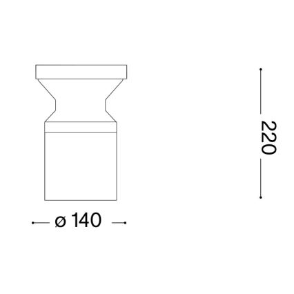 Ideal Lux - Εξωτερικό φωτιστικό TORRE 1xE27/15W/230V 22 cm IP65 μαύρο