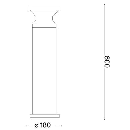 Ideal Lux - Εξωτερικό φωτιστικό TORRE 1xE27/15W/230V 60 cm IP65 μαύρο