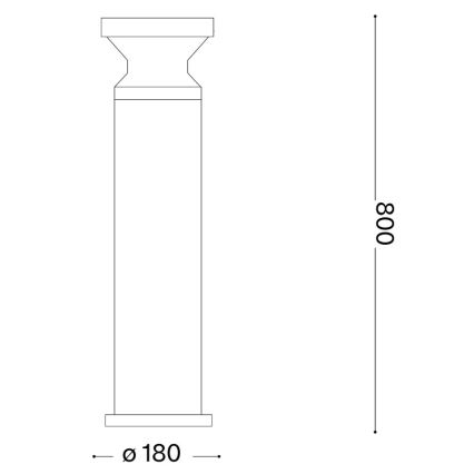 Ideal Lux - Εξωτερικό φωτιστικό TORRE 1xE27/15W/230V 80 cm IP65 μαύρο