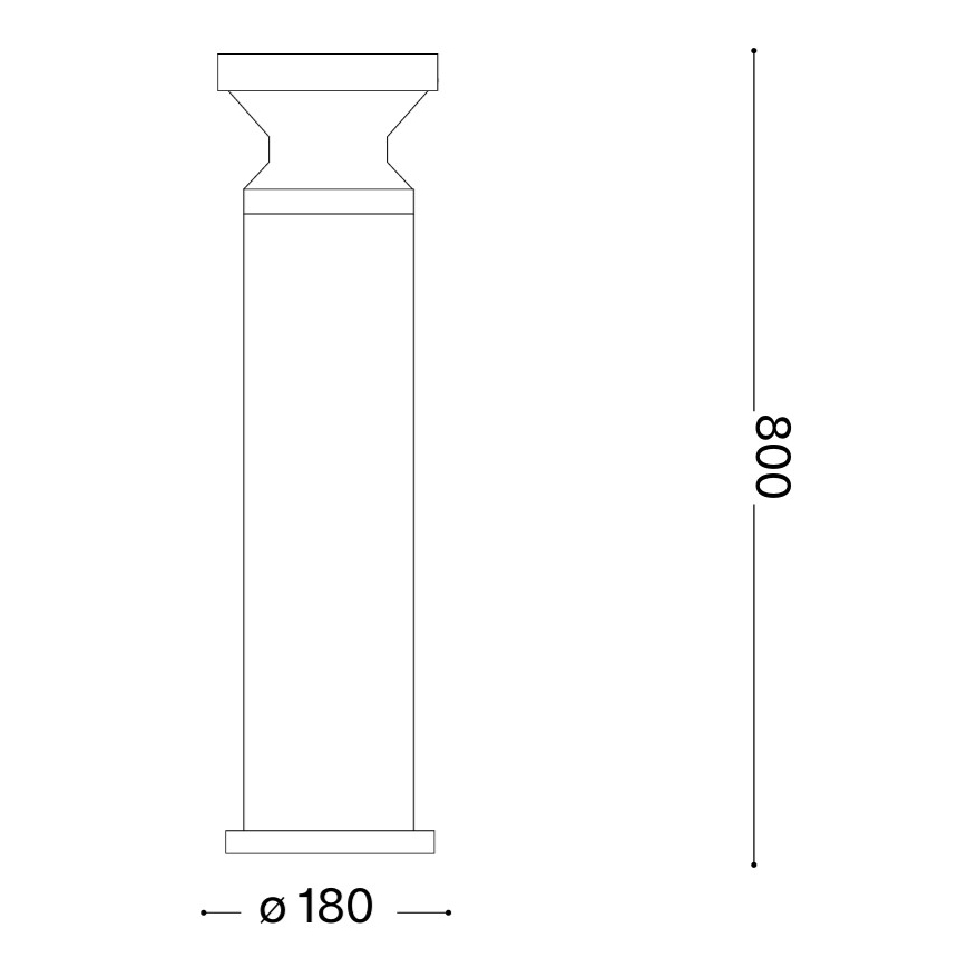 Ideal Lux - Εξωτερικό φωτιστικό TORRE 1xE27/15W/230V 80 cm IP65 μαύρο