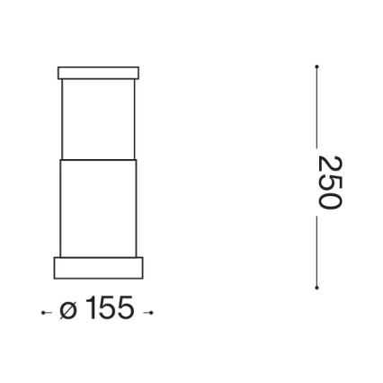 Ideal Lux - Εξωτερικό φωτιστικό TRONCO 1xE27/42W/230V 25 cm IP65 μαύρο