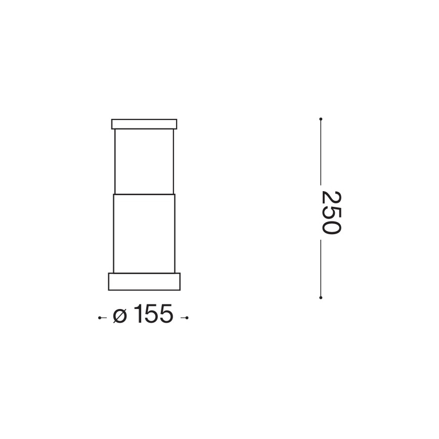 Ideal Lux - Εξωτερικό φωτιστικό TRONCO 1xE27/42W/230V 25 cm IP65 μαύρο