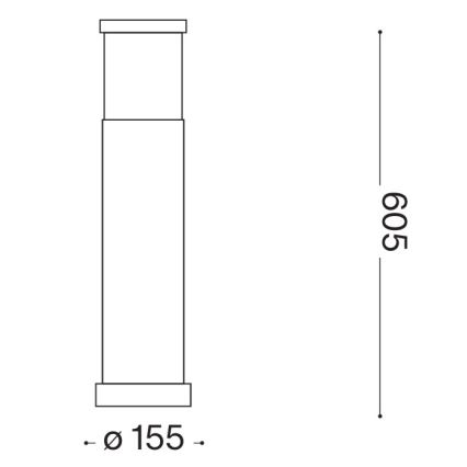 Ideal Lux - Εξωτερικό φωτιστικό TRONCO 1xE27/42W/230V 60 cm IP65 μαύρο
