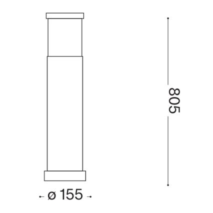 Ideal Lux - Εξωτερικό φωτιστικό TRONCO 1xE27/42W/230V 80 cm IP65 καφέ