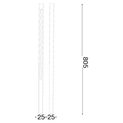 Ideal Lux - Εξωτερικό LED φωτιστικό JEDI LED/12W/230V 80 cm CRI 90 IP65 ανθρακί