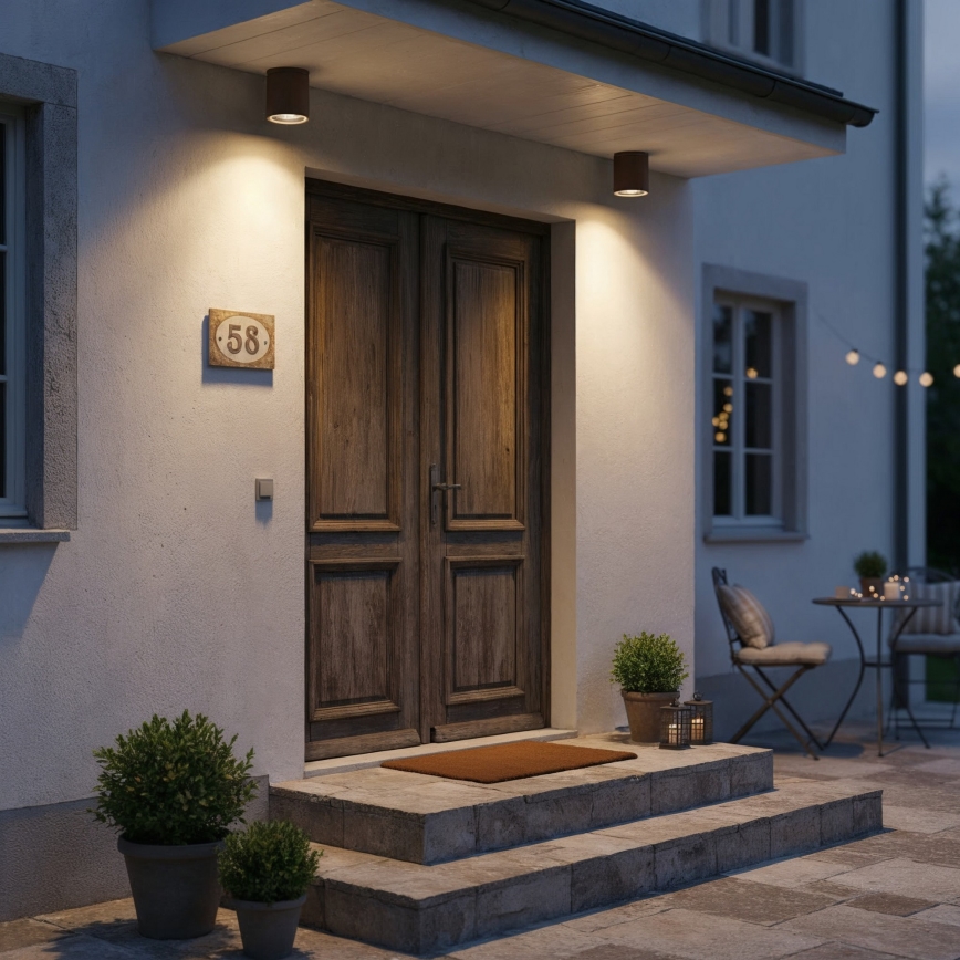 Ideal Lux - Εξωτερικό σποτ GUN 1xGU10/28W/230V Ø 11 cm IP55 καφέ