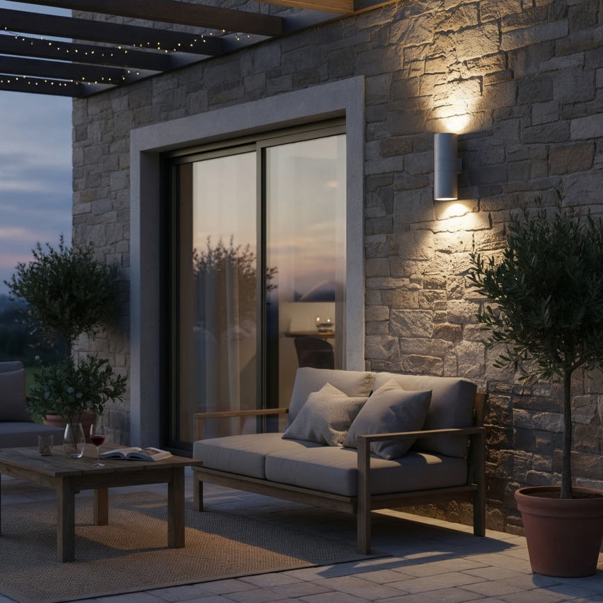 Ideal Lux - Εξωτερικό επιτοίχιο φωτιστικό GUN 1xE27/60W/230V 31 cm IP54 γκρι