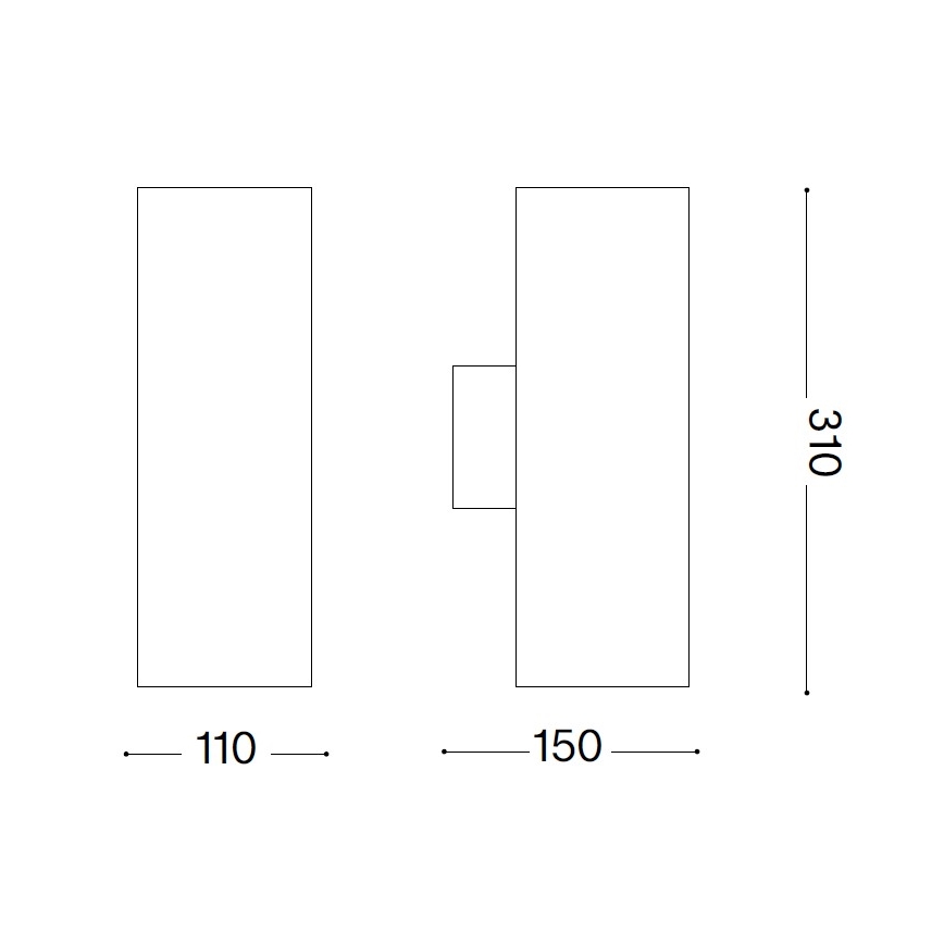 Ideal Lux - Εξωτερικό επιτοίχιο φωτιστικό GUN 1xE27/60W/230V 31 cm IP54 γκρι