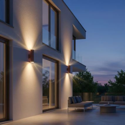 Ideal Lux - Εξωτερικό επιτοίχιο φωτιστικό GUN 1xGU10/35W/230V 21 cm IP44 καφέ