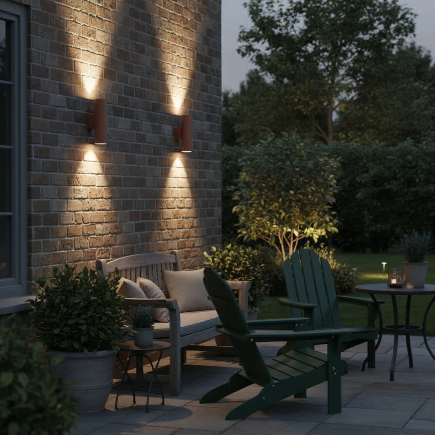 Ideal Lux - Εξωτερικό επιτοίχιο φωτιστικό GUN 1xGU10/35W/230V 21 cm IP44 καφέ