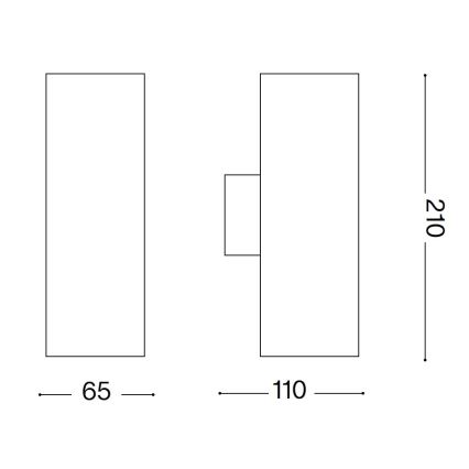 Ideal Lux - Εξωτερικό επιτοίχιο φωτιστικό GUN 1xGU10/35W/230V 21 cm IP44 καφέ