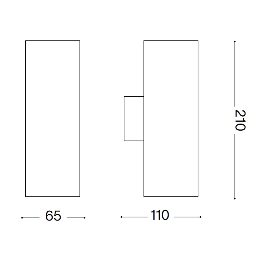 Ideal Lux - Εξωτερικό επιτοίχιο φωτιστικό GUN 1xGU10/35W/230V 21 cm IP44 καφέ