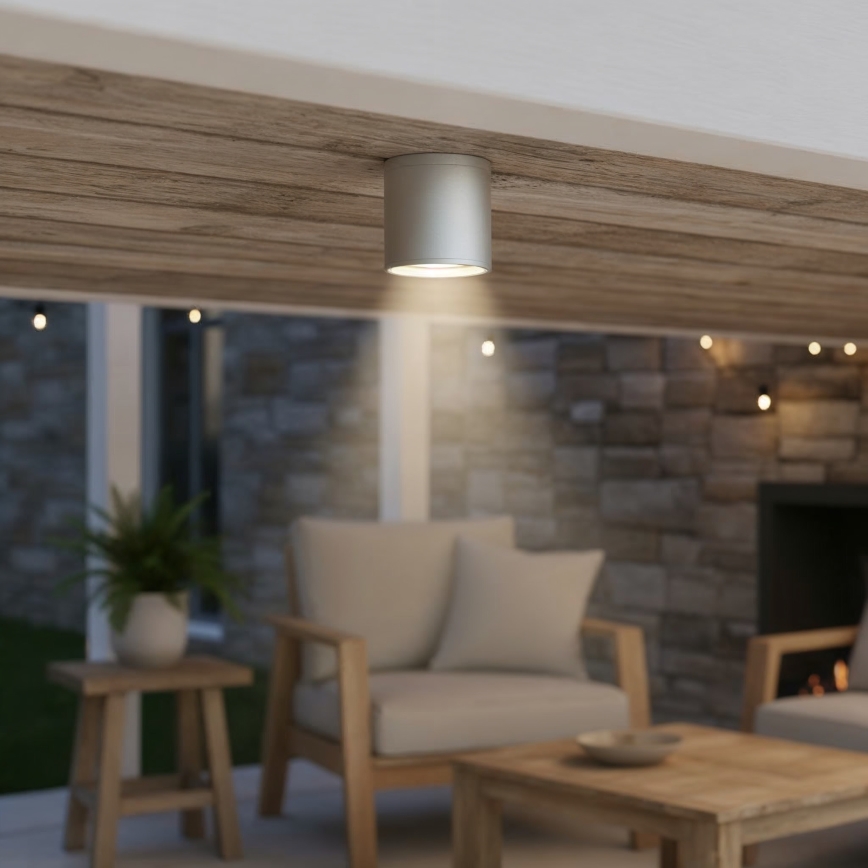 Ideal Lux - Εξωτερικός προβολέας GUN 1xGU10/28W/230V IP55 γκρι