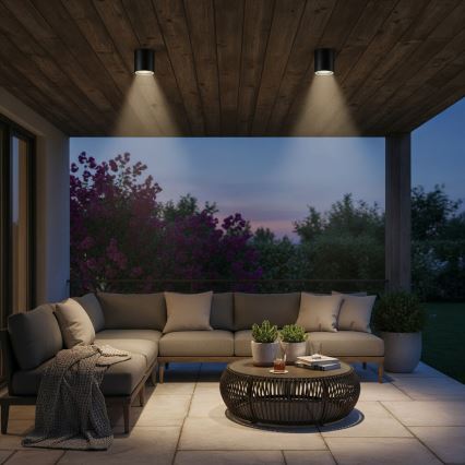Ideal Lux - Εξωτερικός προβολέας GUN 1xGU10/28W/230V Ø 11 cm IP55 μαύρος