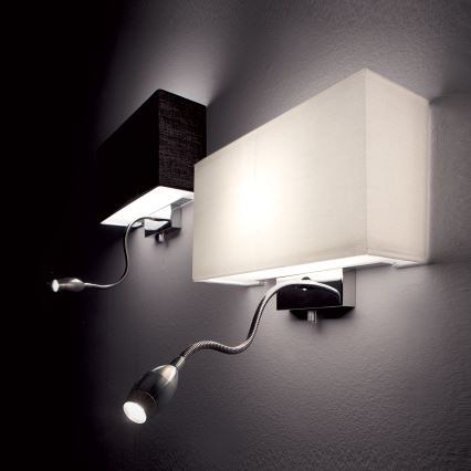 Ideal Lux - Ευέλικτο LED επιτοίχιο φωτιστικό HOTEL 1xE27/60W/230V + LED/1,5W/230V