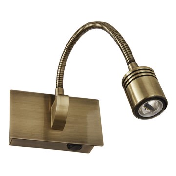 Ideal Lux - Ευέλικτο Επιτοίχιο Φωτιστικό LED DYNAMO LED/3,5W/230V CRI 90 μπρονζέ