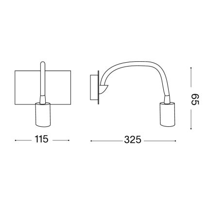 Ideal Lux - Ευέλικτο Επιτοίχιο Φωτιστικό LED DYNAMO LED/3,5W/230V CRI 90 μπρονζέ