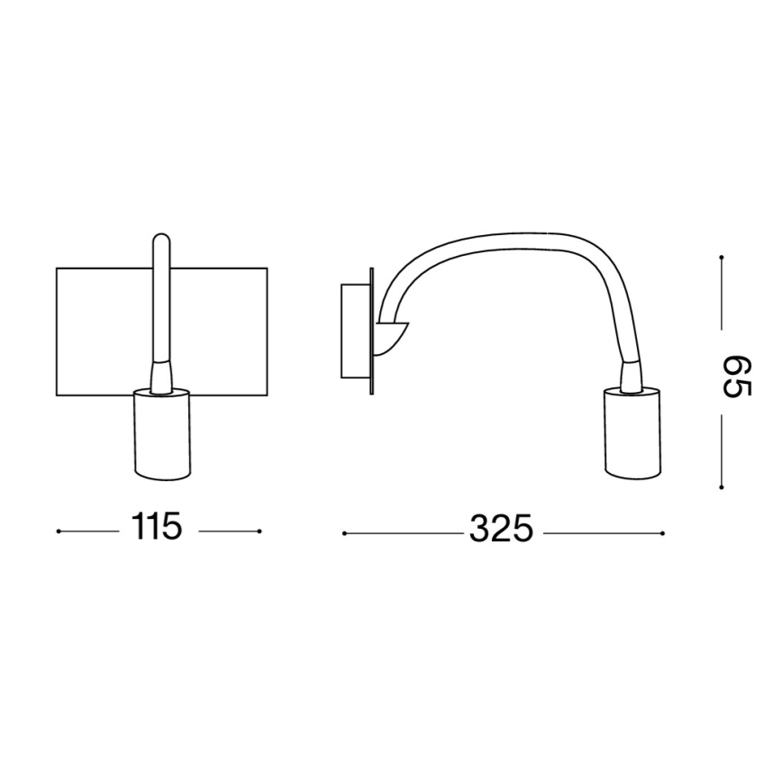 Ideal Lux - Ευέλικτο Επιτοίχιο Φωτιστικό LED DYNAMO LED/3,5W/230V CRI 90 μπρονζέ