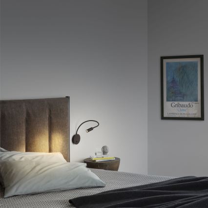 Ideal Lux -  Απλίκα Σποτ τοίχου LED εύκαμπτο  FOCUS LED/3,5W/230V CRI 90 μαύρο