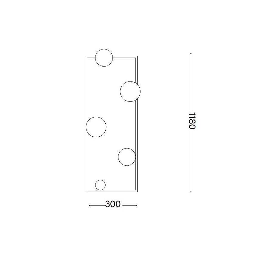Ideal Lux - Επιδαπέδια λάμπα LED ANGOLO 5xG9/3W/230V ορείχαλκος
