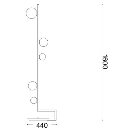Ideal Lux - Επιδαπέδια λάμπα LED BIRDS 5xG9/3W/230V μαύρο/χρυσό