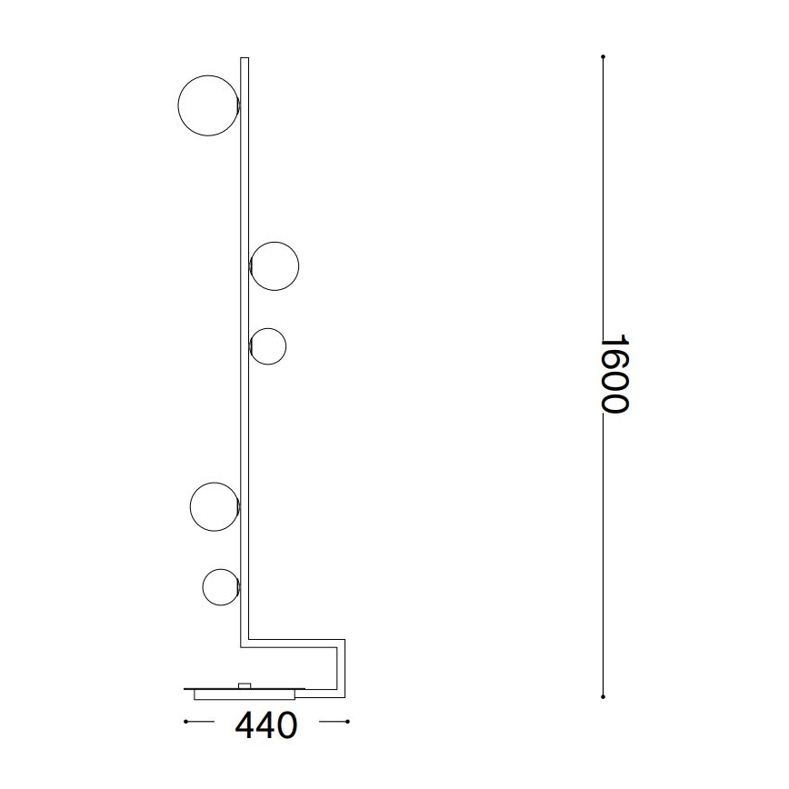Ideal Lux - Επιδαπέδια λάμπα LED BIRDS 5xG9/3W/230V μαύρο/χρυσό