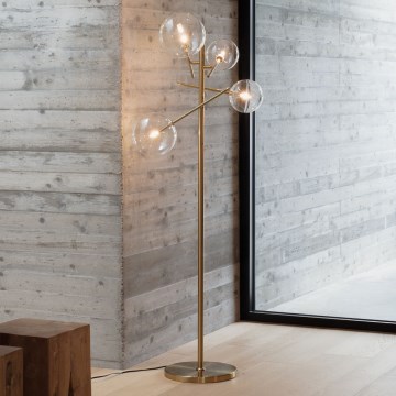 Ideal Lux - Επιδαπέδια λάμπα LED EQUINOXE 4xG4/2W/230V ορείχαλκος/διαφανές