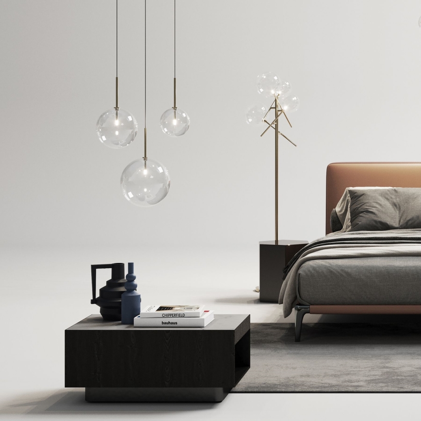 Ideal Lux - Επιδαπέδια λάμπα LED EQUINOXE 4xG4/2W/230V ορείχαλκος/διαφανές