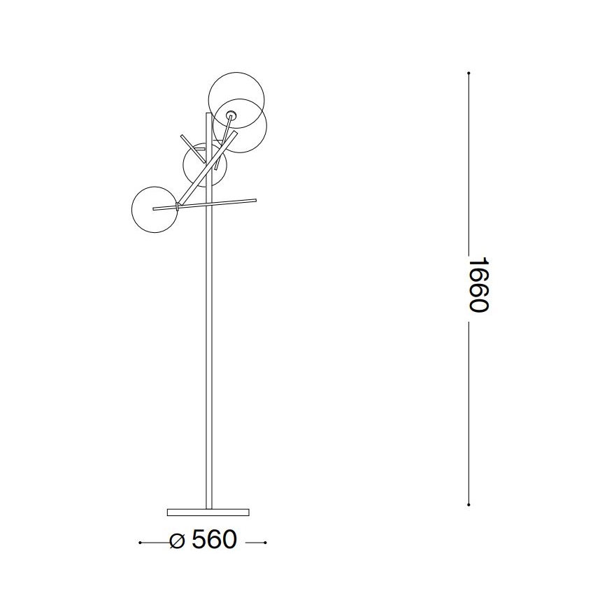 Ideal Lux - Επιδαπέδια λάμπα LED EQUINOXE 4xG4/2W/230V ορείχαλκος/διαφανές