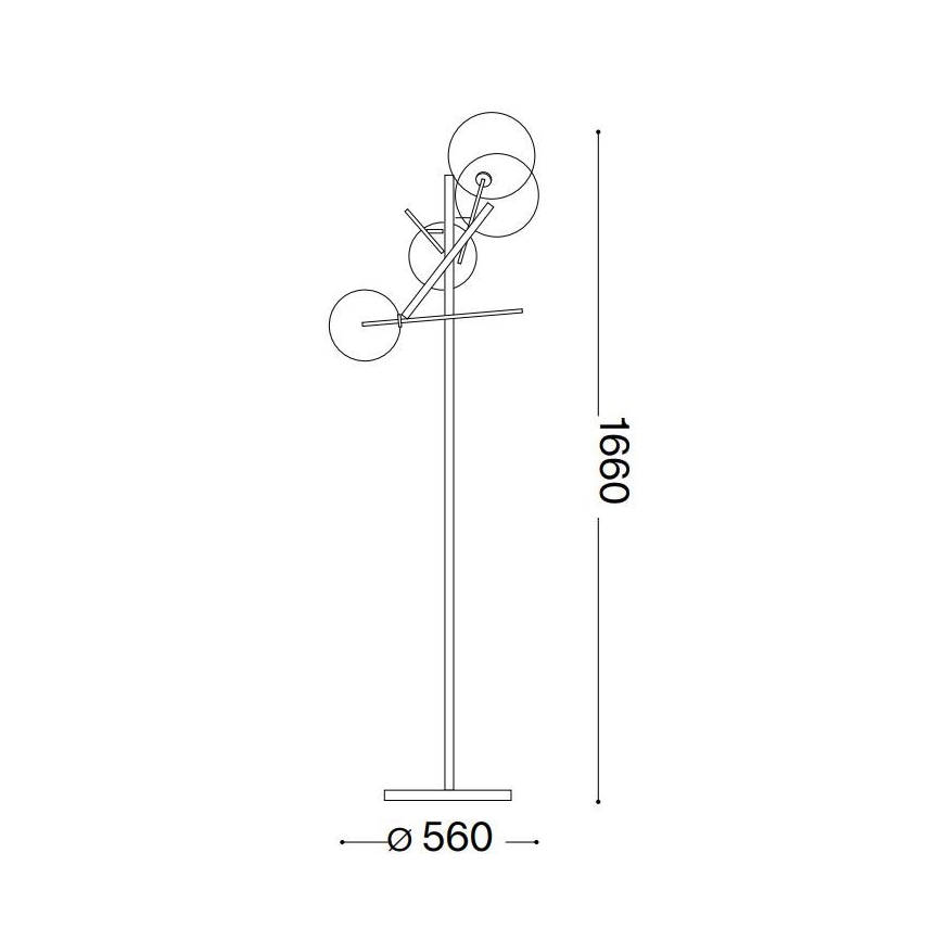 Ideal Lux - Επιδαπέδια λάμπα LED EQUINOXE 4xG4/2W/230V γυαλιστερό χρώμιο/διαφανές