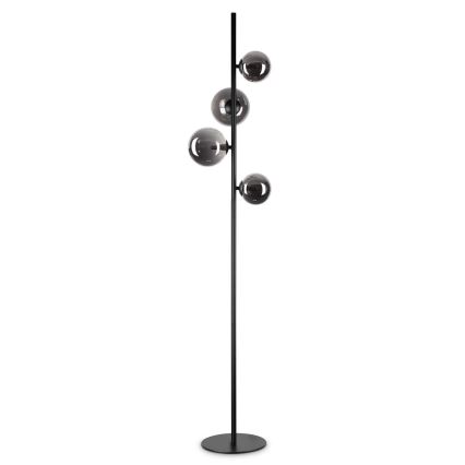 Ideal Lux - Επιδαπέδια λάμπα LED PERLAGE 4xG9/3W/230V μαύρο/φιμέ