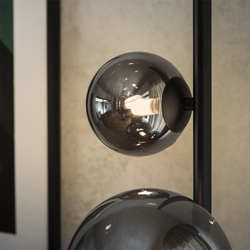Ideal Lux - Επιδαπέδια λάμπα LED PERLAGE 4xG9/3W/230V μαύρο/φιμέ