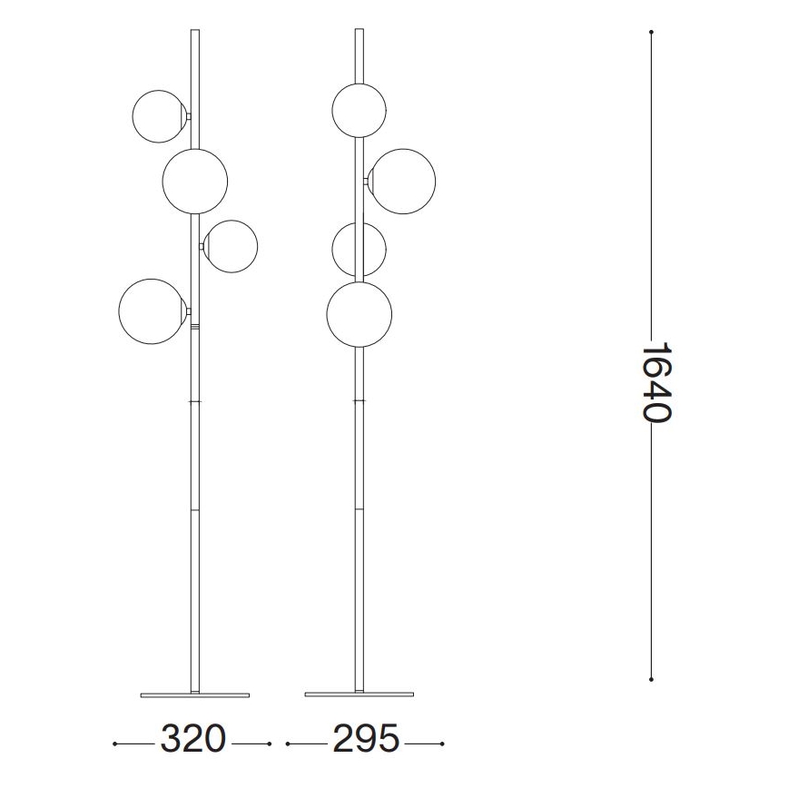 Ideal Lux - Επιδαπέδια λάμπα LED PERLAGE 4xG9/3W/230V μαύρο/φιμέ