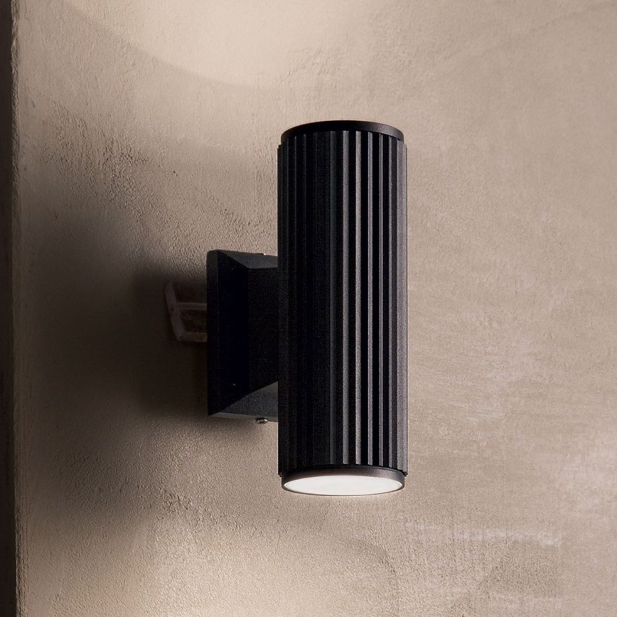 Ideal Lux - Επιτοίχιο φωτιστικό εξωτερικού χώρου BASE 2xGU10/28W/230V IP44 μαύρο