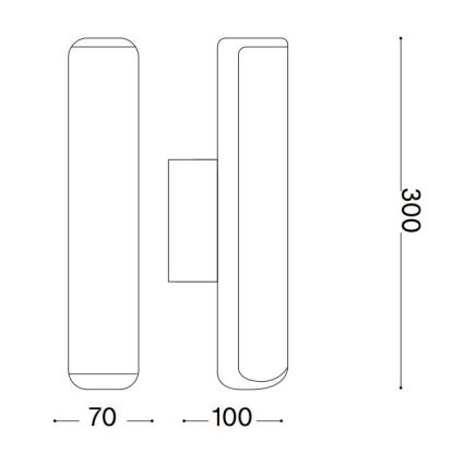 Ideal Lux - Επιτοίχιο φωτιστικό εξωτερικού χώρου LED ETERE LED/9,5W/230V 4000K CRI 90 IP44 ανθρακί