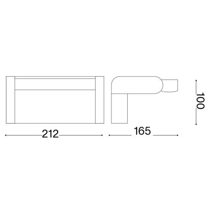 Ideal Lux - Επιτοίχιο φωτιστικό εξωτερικού χώρου LED SWIPE LED/21W/230V CRI 90 IP54 μαύρο