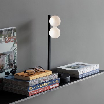 Ideal Lux - Επιτραπέζιο φωτιστικό LED PING PONG 2xLED/3W/230V CRI 90 μαύρο