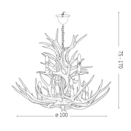 Ideal Lux - Κρεμαστό πολύφωτο CHALET 12xE14/40W/230V