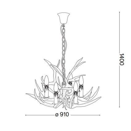 Ideal Lux -Κρεμαστό πολύφωτο CHALET 8xE14/40W/230V