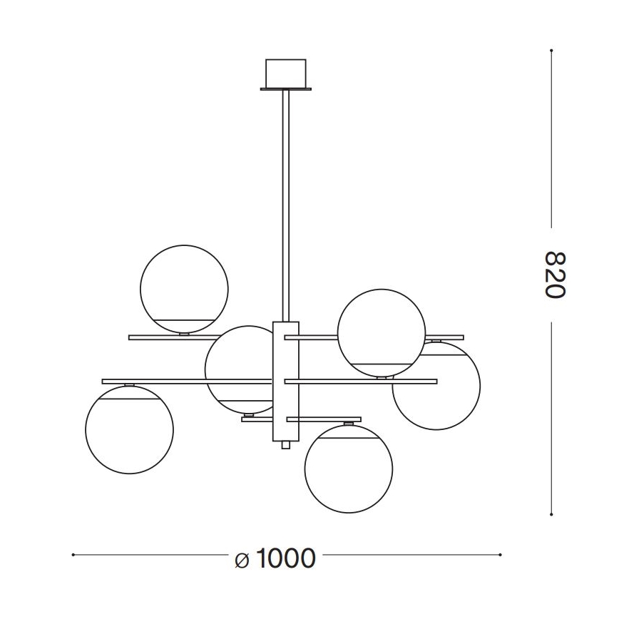 Ideal Lux - Κρεμαστό φωτιστικό GOURMET 6xE14/28W/230V διάμετρος 100 cm χρυσό