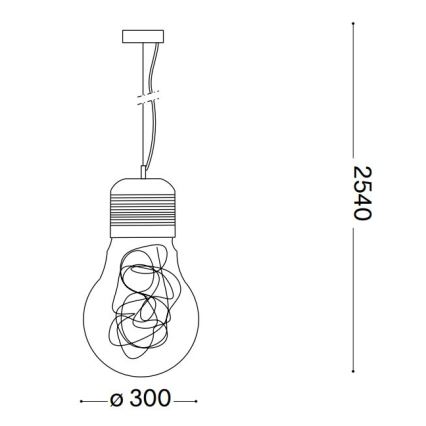 Ideal Lux - Κρεμαστό φωτιστικό οροφής 1xE27/60W/230V διάμετρος 30 cm