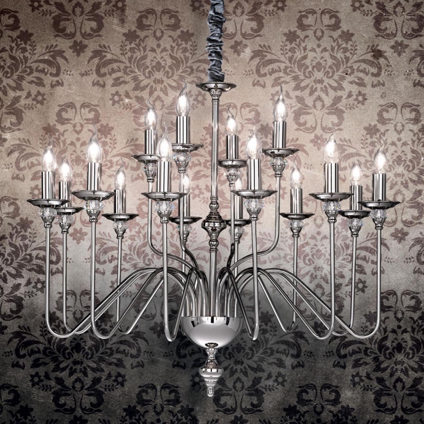 Ideal Lux - Κρεμαστό φωτιστικό οροφής ARTU 16xE14/40W/230V διάμετρος 90 cm γυαλιστερό χρώμιο