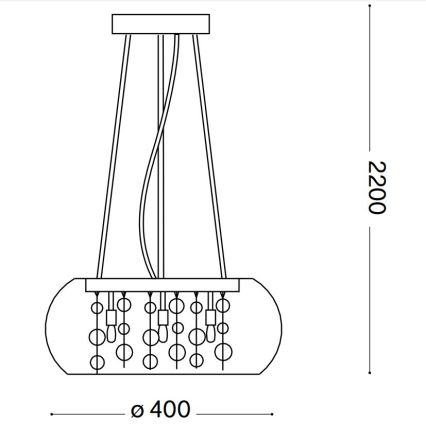 Ideal Lux - eal Lux - Κρεμαστό φωτιστικό οροφής  AUDI 5xG9/40W/230V διαφανής