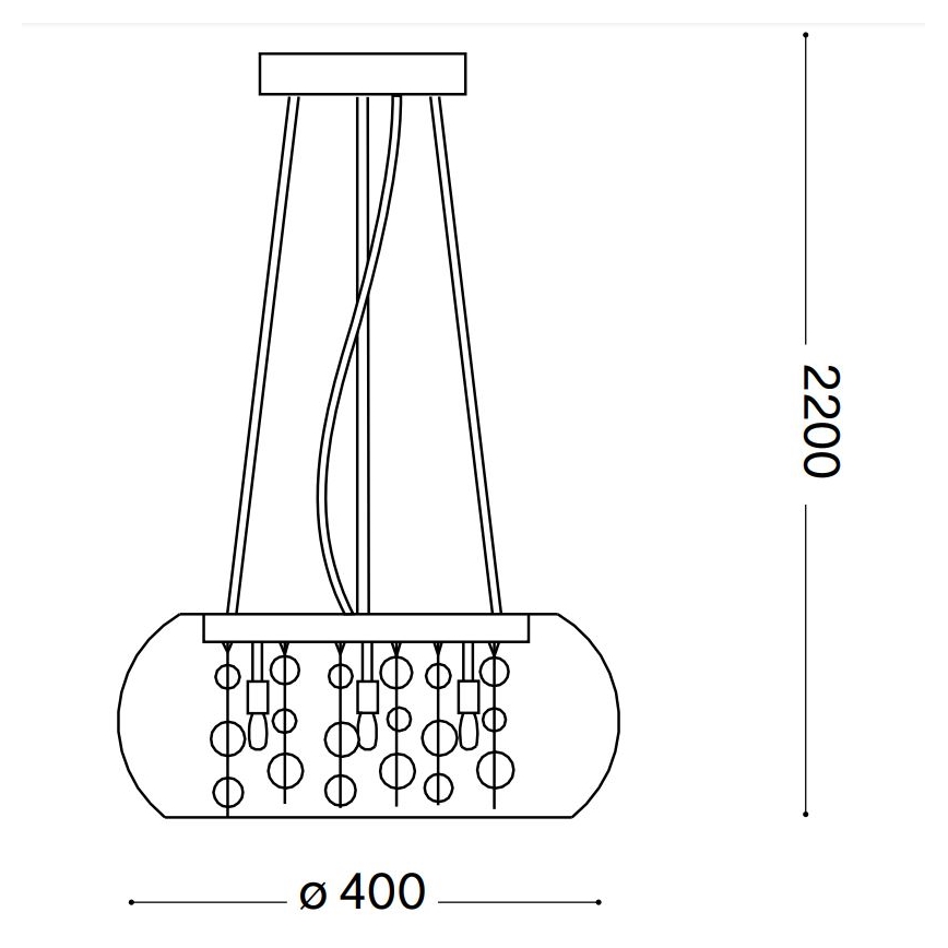 Ideal Lux - eal Lux - Κρεμαστό φωτιστικό οροφής  AUDI 5xG9/40W/230V διαφανής