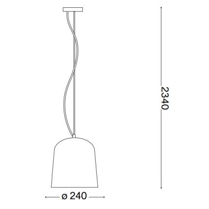 Ideal Lux - Κρεμαστό φωτιστικό οροφής BISTRO 1xE27/60W/230V διάμετρος 24 cm φιμέ