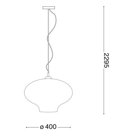 Ideal Lux - Κρεμαστό φωτιστικό οροφής BISTRO 1xE27/60W/230V διάμετρος 40 cm διαφανές