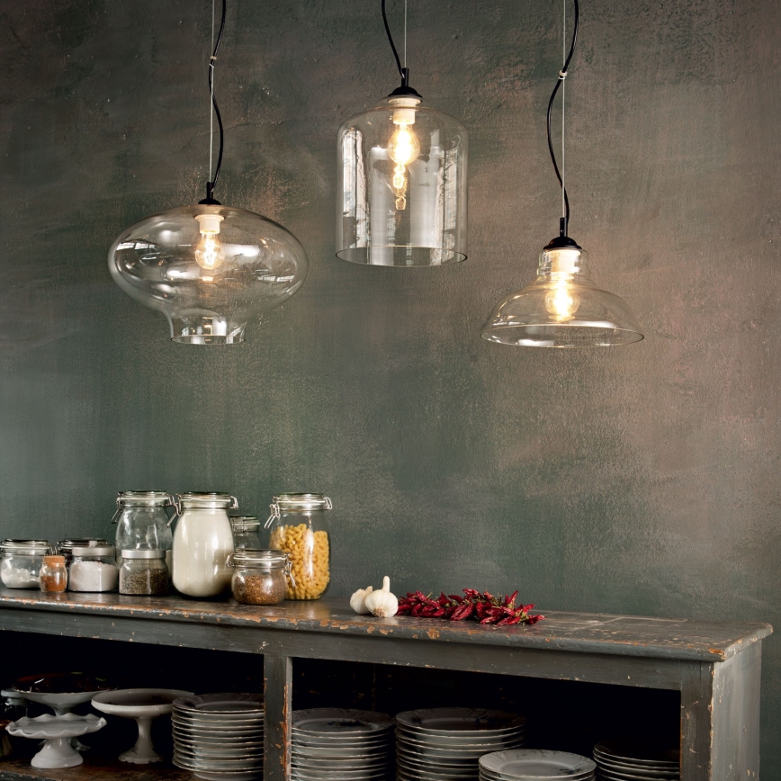 Ideal Lux - Κρεμαστό φωτιστικό οροφής BISTRO 1xE27/60W/230V διάμετρος 40 cm φιμέ