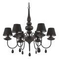 Ideal Lux - Κρεμαστό φωτιστικό οροφής BLANCHE 6xE14/4W/230V διάμετρος 75 cm μαύρο