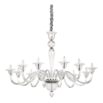 Ideal Lux - Κρεμαστό φωτιστικό οροφής BRIGITTA 12xE14/40W/230V διάμετρος 120 cm διαφανές