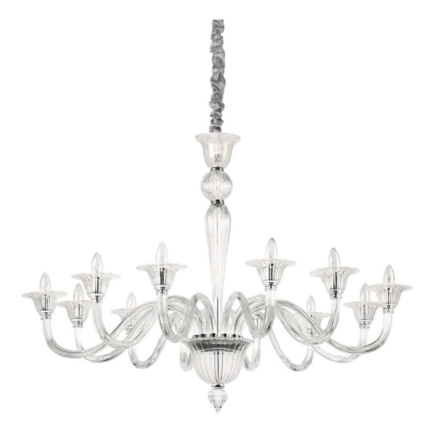 Ideal Lux - Κρεμαστό φωτιστικό οροφής BRIGITTA 12xE14/40W/230V διάμετρος 120 cm διαφανές
